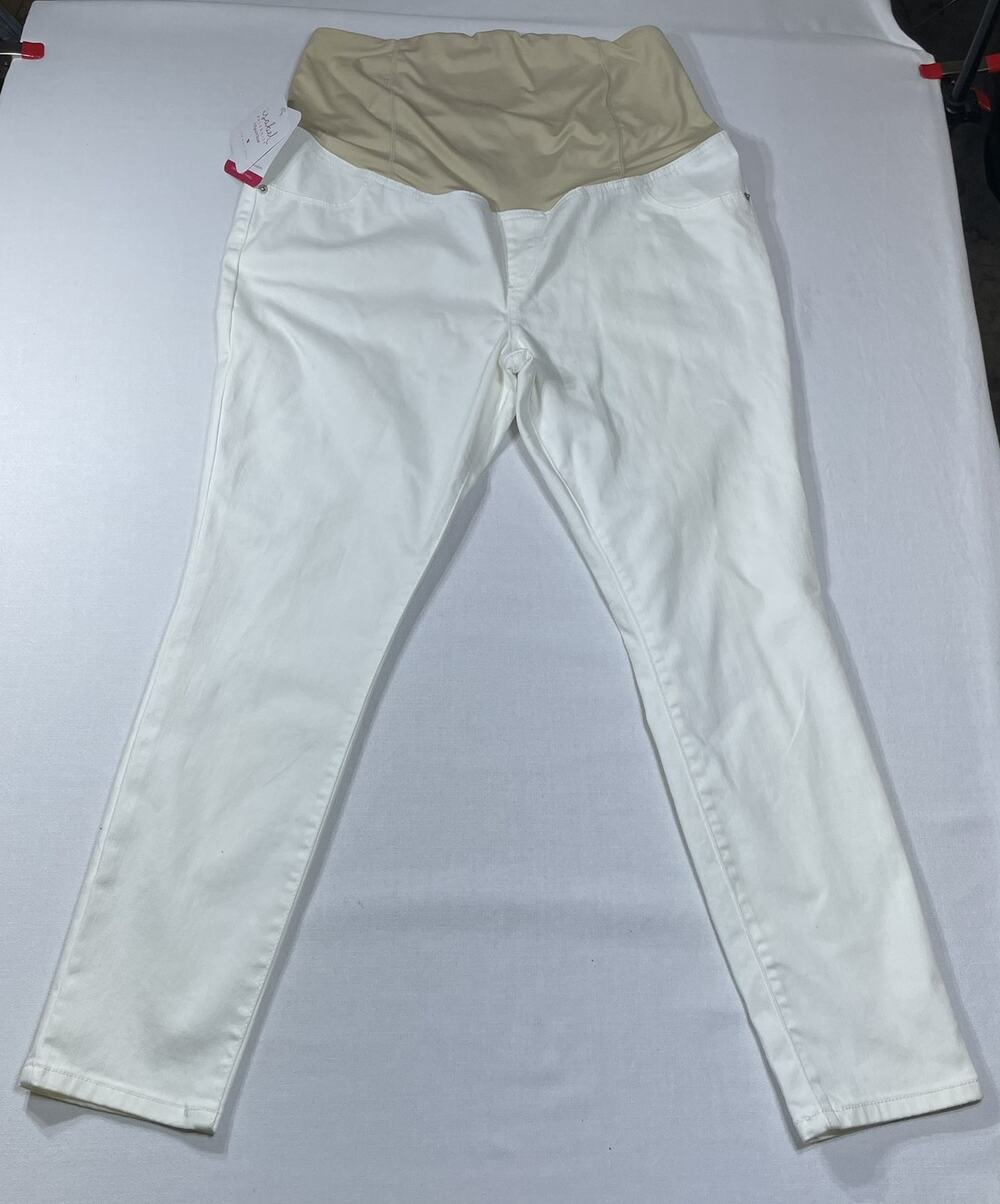 Isabel Maternity by Ingrid & Isabel White Skinny Jeans Size 14/32 New With Tags